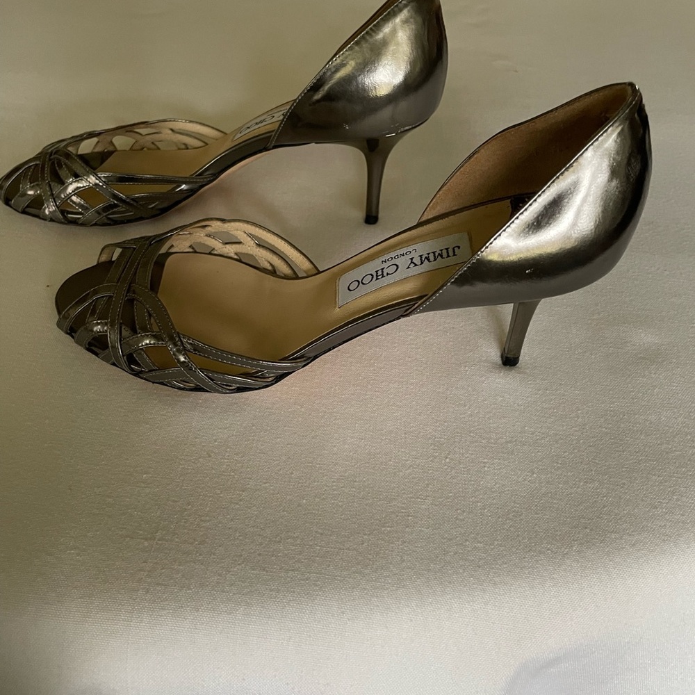 Jimmy Choo heels pewter